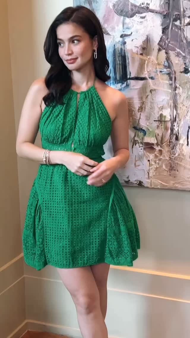 Anne Curtis in a Mrs. Self Portrait designer dress, warm orange tone