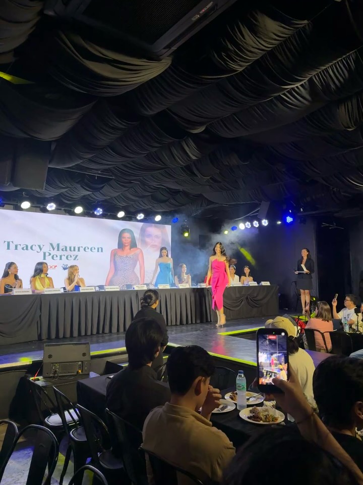 Contract signing and media conference — Erika Marie Davis and Tracy Maureen Perez in Dress Beyond rentals
